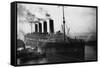 Mauritania Is Guided into Dry Dock-null-Framed Stretched Canvas