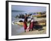 Mauritania, Nouakchott Fishermen Unload Gear from Boats Returning to Shore at Plage Des Pecheurs-Andrew Watson-Framed Photographic Print