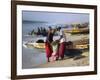 Mauritania, Nouakchott Fishermen Unload Gear from Boats Returning to Shore at Plage Des Pecheurs-Andrew Watson-Framed Photographic Print