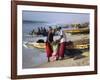 Mauritania, Nouakchott Fishermen Unload Gear from Boats Returning to Shore at Plage Des Pecheurs-Andrew Watson-Framed Photographic Print