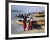 Mauritania, Nouakchott Fishermen Unload Gear from Boats Returning to Shore at Plage Des Pecheurs-Andrew Watson-Framed Photographic Print