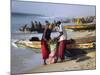 Mauritania, Nouakchott Fishermen Unload Gear from Boats Returning to Shore at Plage Des Pecheurs-Andrew Watson-Mounted Photographic Print