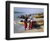 Mauritania, Nouakchott Fishermen Unload Gear from Boats Returning to Shore at Plage Des Pecheurs-Andrew Watson-Framed Photographic Print