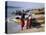 Mauritania, Nouakchott Fishermen Unload Gear from Boats Returning to Shore at Plage Des Pecheurs-Andrew Watson-Stretched Canvas