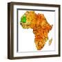 Mauritania on Actual Map of Africa-michal812-Framed Art Print