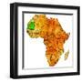 Mauritania on Actual Map of Africa-michal812-Framed Art Print