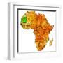 Mauritania on Actual Map of Africa-michal812-Framed Art Print