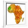 Mauritania on Actual Map of Africa-michal812-Framed Art Print