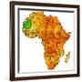 Mauritania on Actual Map of Africa-michal812-Framed Art Print