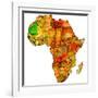 Mauritania on Actual Map of Africa-michal812-Framed Art Print