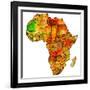 Mauritania on Actual Map of Africa-michal812-Framed Art Print