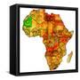 Mauritania on Actual Map of Africa-michal812-Framed Stretched Canvas