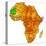 Mauritania on Actual Map of Africa-michal812-Stretched Canvas