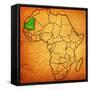 Mauritania on Actual Map of Africa-michal812-Framed Stretched Canvas