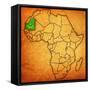 Mauritania on Actual Map of Africa-michal812-Framed Stretched Canvas