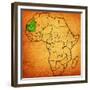 Mauritania on Actual Map of Africa-michal812-Framed Premium Giclee Print