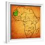 Mauritania on Actual Map of Africa-michal812-Framed Premium Giclee Print