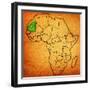 Mauritania on Actual Map of Africa-michal812-Framed Art Print