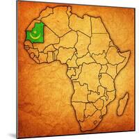 Mauritania on Actual Map of Africa-michal812-Mounted Art Print