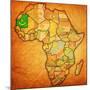 Mauritania on Actual Map of Africa-michal812-Mounted Art Print