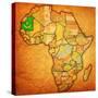 Mauritania on Actual Map of Africa-michal812-Stretched Canvas