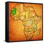 Mauritania on Actual Map of Africa-michal812-Framed Stretched Canvas