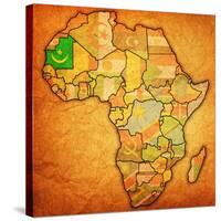 Mauritania on Actual Map of Africa-michal812-Stretched Canvas