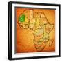 Mauritania on Actual Map of Africa-michal812-Framed Art Print