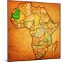 Mauritania on Actual Map of Africa-michal812-Mounted Art Print