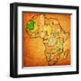 Mauritania on Actual Map of Africa-michal812-Framed Art Print