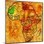Mauritania on Actual Map of Africa-michal812-Mounted Art Print