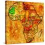 Mauritania on Actual Map of Africa-michal812-Stretched Canvas