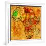 Mauritania on Actual Map of Africa-michal812-Framed Art Print