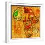 Mauritania on Actual Map of Africa-michal812-Framed Art Print