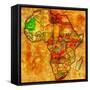 Mauritania on Actual Map of Africa-michal812-Framed Stretched Canvas