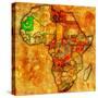 Mauritania on Actual Map of Africa-michal812-Stretched Canvas