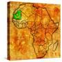 Mauritania on Actual Map of Africa-michal812-Stretched Canvas