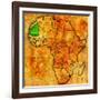 Mauritania on Actual Map of Africa-michal812-Framed Art Print