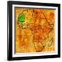 Mauritania on Actual Map of Africa-michal812-Framed Art Print