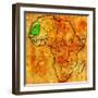 Mauritania on Actual Map of Africa-michal812-Framed Art Print