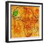 Mauritania on Actual Map of Africa-michal812-Framed Art Print