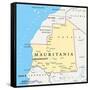 Mauritania Political Map-Peter Hermes Furian-Framed Stretched Canvas