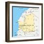 Mauritania Political Map-Peter Hermes Furian-Framed Art Print