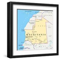 Mauritania Political Map-Peter Hermes Furian-Framed Art Print