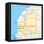 Mauritania Political Map-Peter Hermes Furian-Framed Stretched Canvas