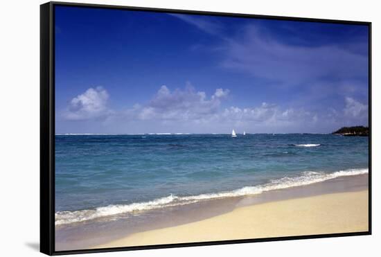 Mauritius Beach-Charles Bowman-Framed Stretched Canvas