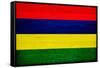 Mauritius Flag Design with Wood Patterning - Flags of the World Series-Philippe Hugonnard-Framed Stretched Canvas