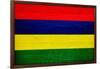 Mauritius Flag Design with Wood Patterning - Flags of the World Series-Philippe Hugonnard-Framed Art Print