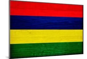 Mauritius Flag Design with Wood Patterning - Flags of the World Series-Philippe Hugonnard-Mounted Art Print