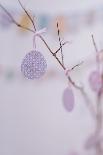 Console table, detail, autumnal decoration, candles, pumpkin, picture frame,-mauritius images-Photographic Print